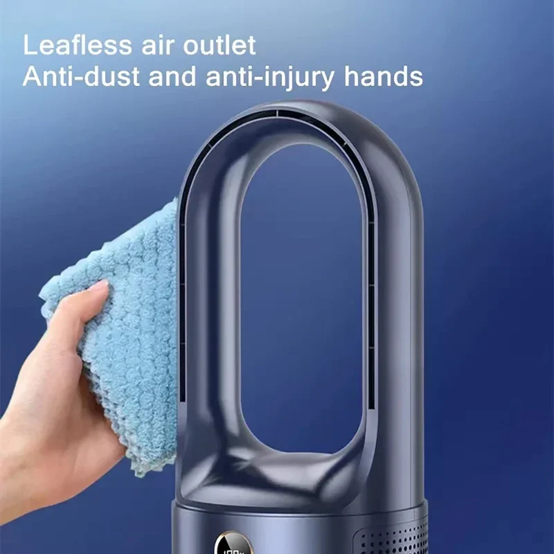 Electric Rechargeable Fan Bladeless Floor Standing Fan Cooling Child Safety Tower 2000mAh Fan Household Air Cooler 6 Gears