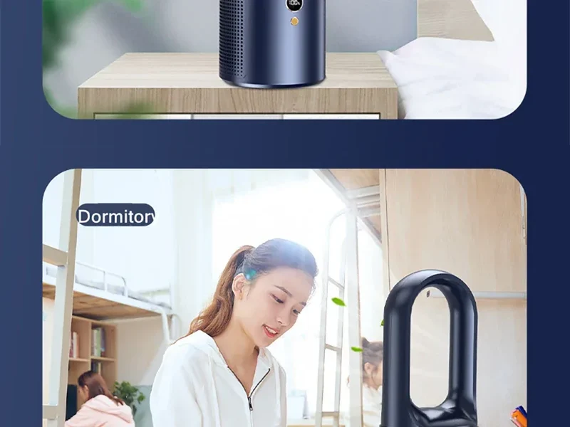 Electric Rechargeable Fan Bladeless Floor Standing Fan Cooling Child Safety Tower 2000mAh Fan Household Air Cooler 6 Gears