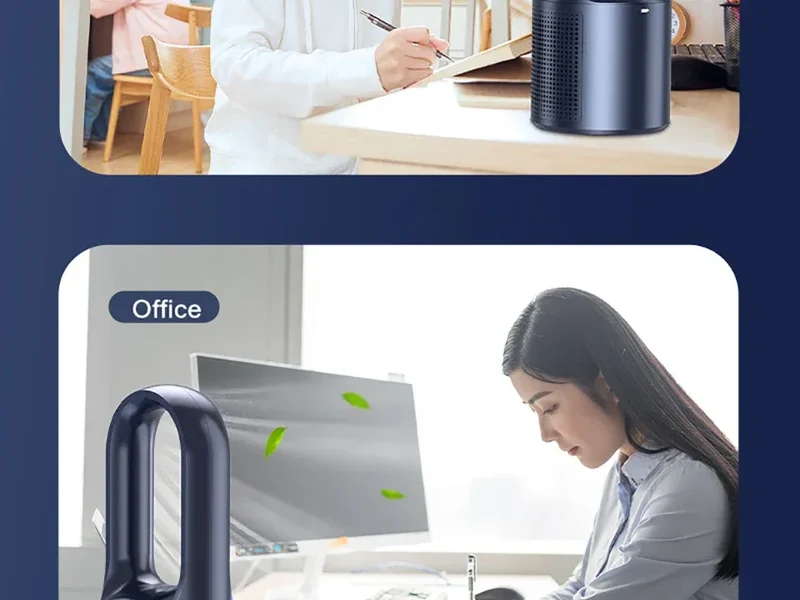 Electric Rechargeable Fan Bladeless Floor Standing Fan Cooling Child Safety Tower 2000mAh Fan Household Air Cooler 6 Gears