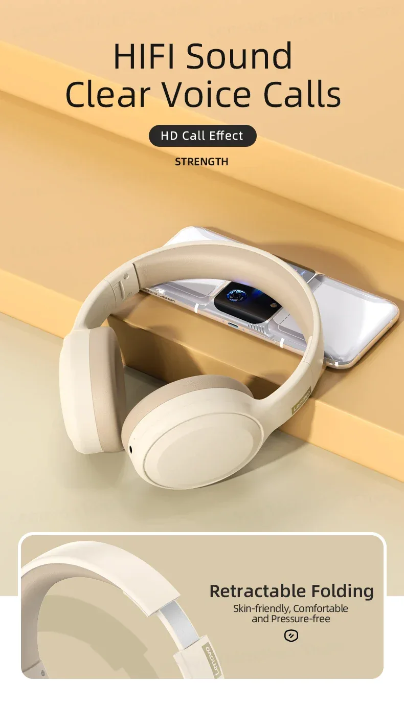 Original Lenovo th30 wireless earphone Bluetooth earphone 5,0 foldable headset sports earphone gaming earphone