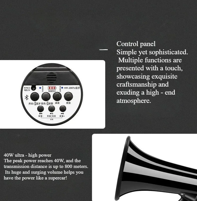 40W High-power Portable Rechargeable Lithium Battery Loudspeaker Megaphone Promotion Special Speaker