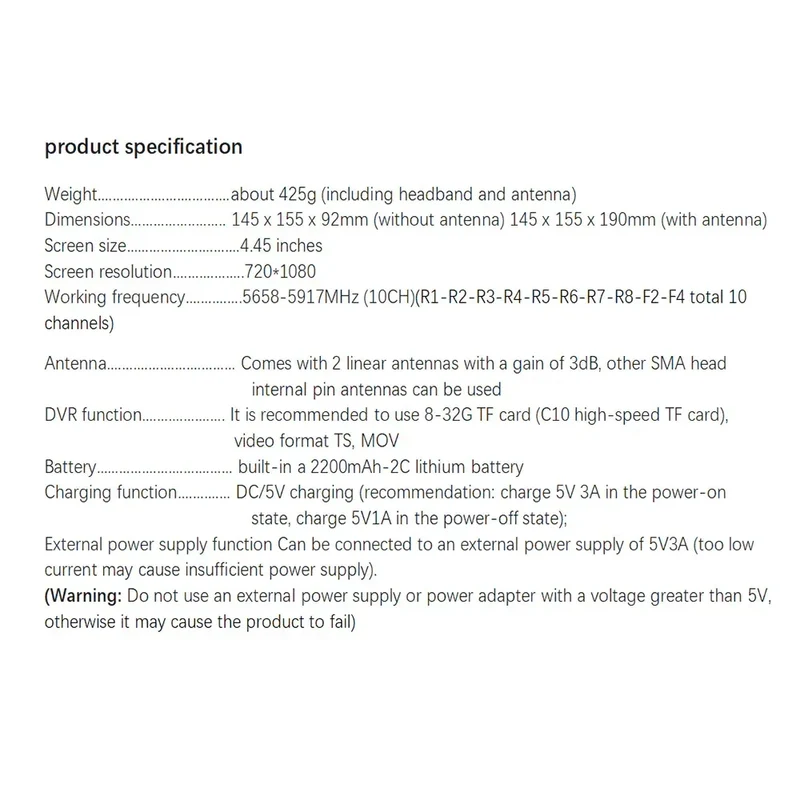 Official EMAX 5.8G 4.3 Inches Transporter 2 Tinyhawk Goggle With Dual Antennas for FPV Racing Drone