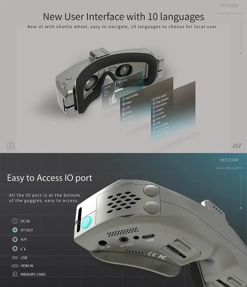 Skyzone SKY04X PRO Goggles FPV Goggles VR 1920*1080 Resolution 100FPS Diversity Video Glasses For FPV Accessories