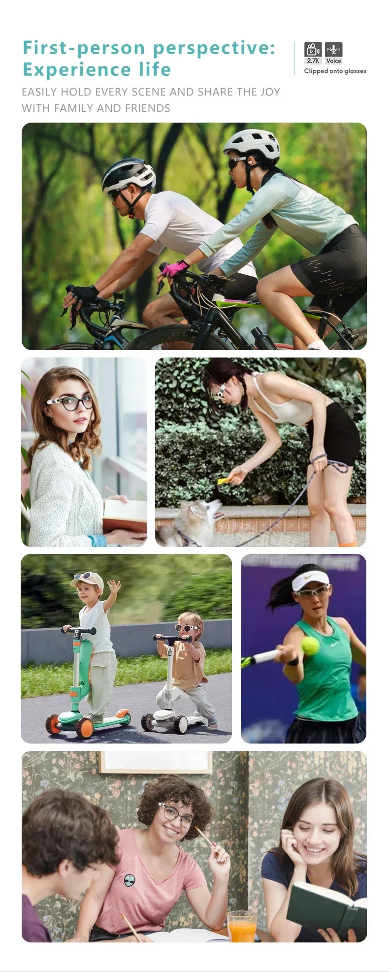 Mini 4K FPV Eyeglasses Video Shooting Micro-camera HD WiFi Intelligent Headset Glasses Video&Sound Recording WiFi APP