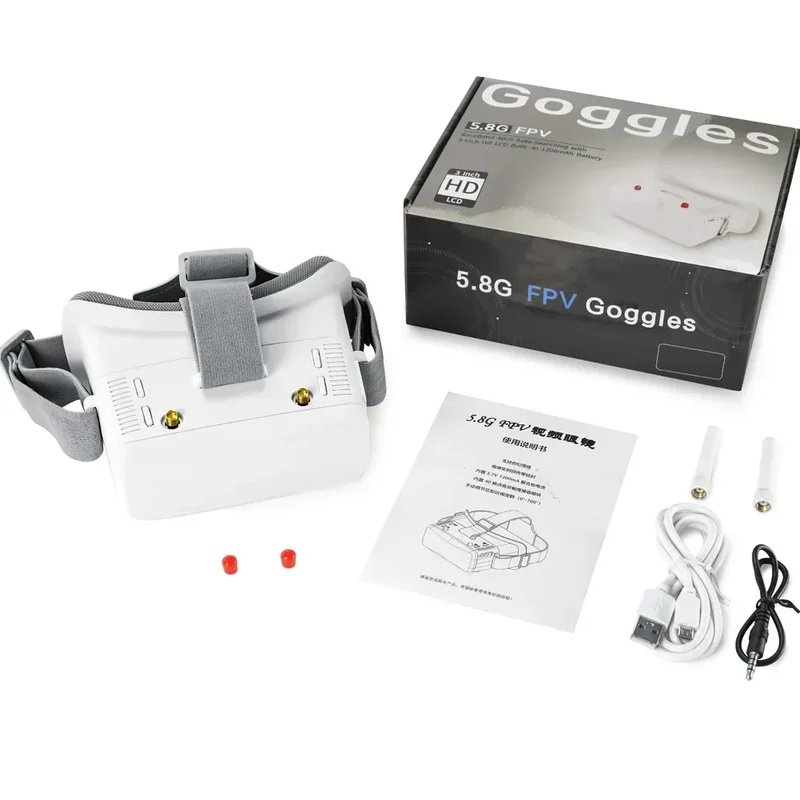 VR100 Video Spectacles Focus Adjustments FPV Goggles with 5.8G 40ch Receiver 3.0 inch Screen for Racing Drone Micro Whoop