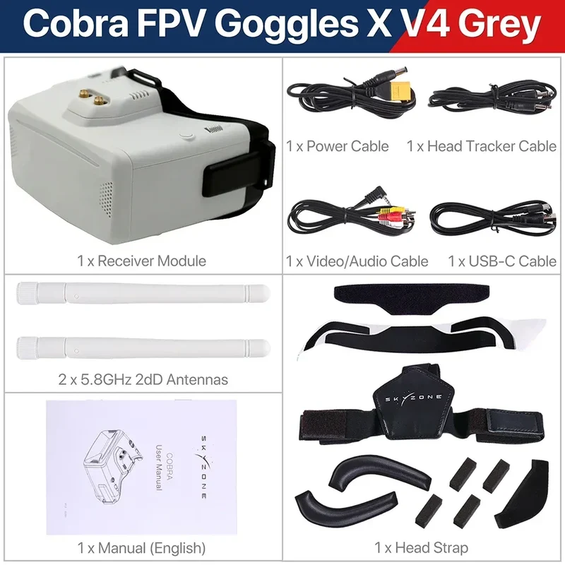 SKYZONE Cobra SD X V4 FPV Video Goggles 800x480 4.3in Cobra 1280x720 4.1in 5.8G 48CH Receiver Head Tracker DVR for FPV
