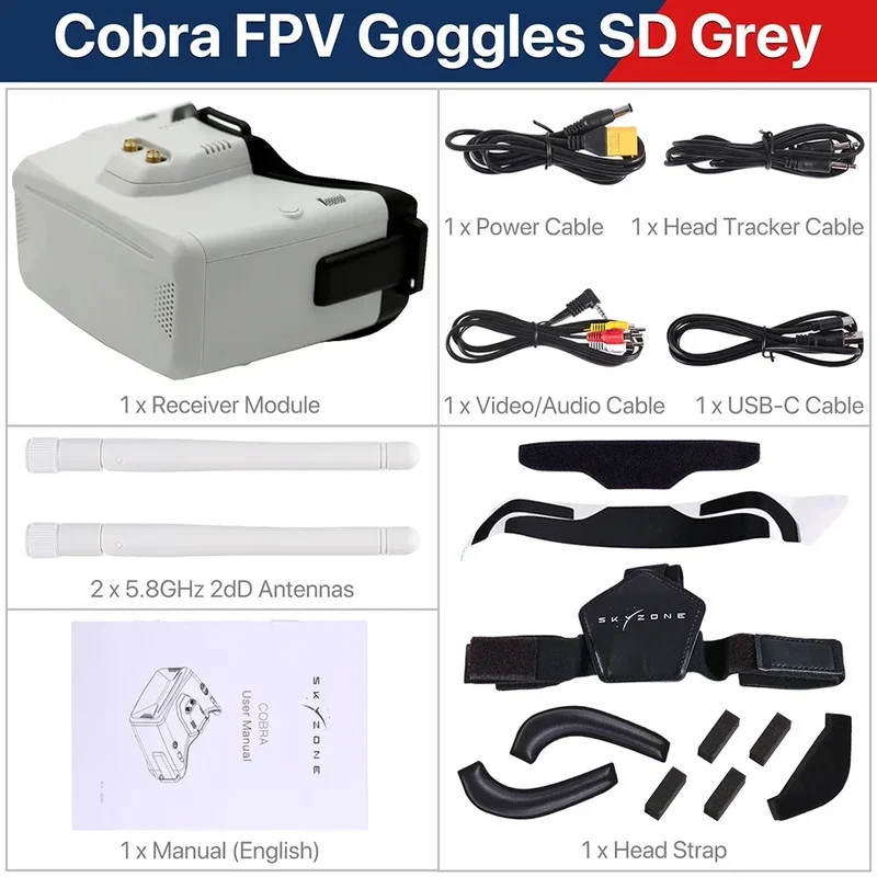 SKYZONE Cobra SD X V4 FPV Video Goggles 800x480 4.3in Cobra 1280x720 4.1in 5.8G 48CH Receiver Head Tracker DVR for FPV