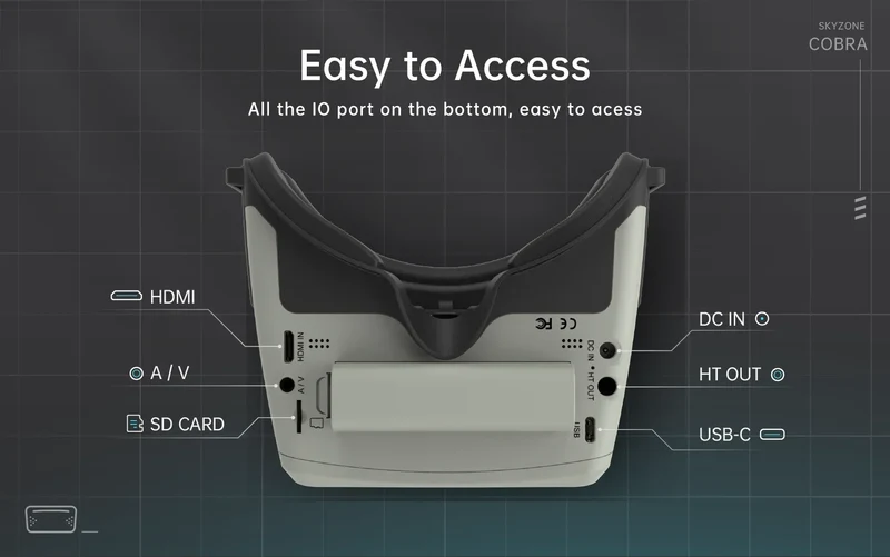 SKYZONE COBRA X V4 5.8GHZ 48CH STEADYVIEW RECEIVER FPV GOGGLES WITH DVR 1280X720 FOV50 for RC Airplane FPV Freestyle Drones