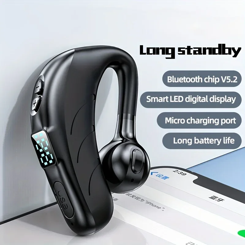 Wireless P13 Pro LED Digital Display Business Earphone Long Standby Sport Wireless 5.2 Headphone HiFi Subwoofer For Phones