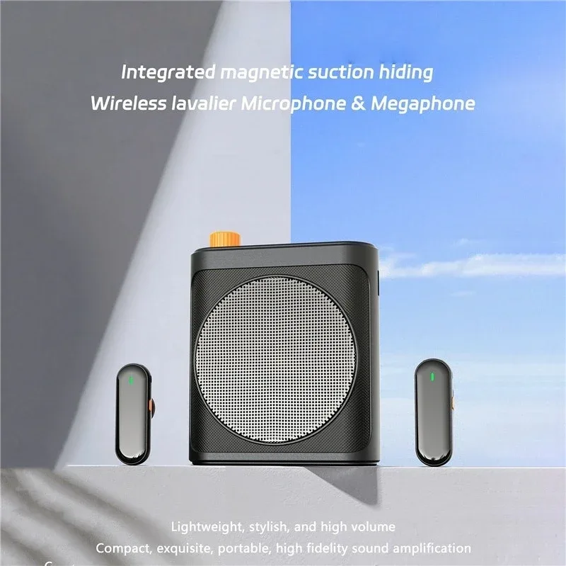Mini Wireless Megaphone Speaker With Lavalier Microphone Bluetooth Portable Voice Amplifier for Teachers Tour Guides Coaches