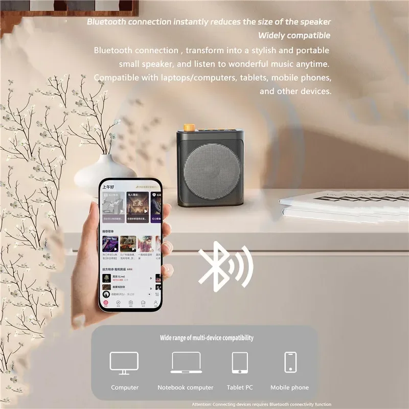 Mini Wireless Megaphone Speaker With Lavalier Microphone Bluetooth Portable Voice Amplifier for Teachers Tour Guides Coaches