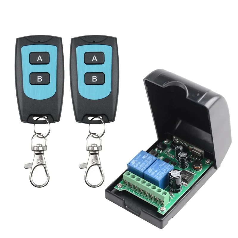 433MHz Wireless DC 12V Remote Control Switch 1CH RF 10A Relay Receiver and 2CH Transmitter For Door Electromagnetic Lock DIY