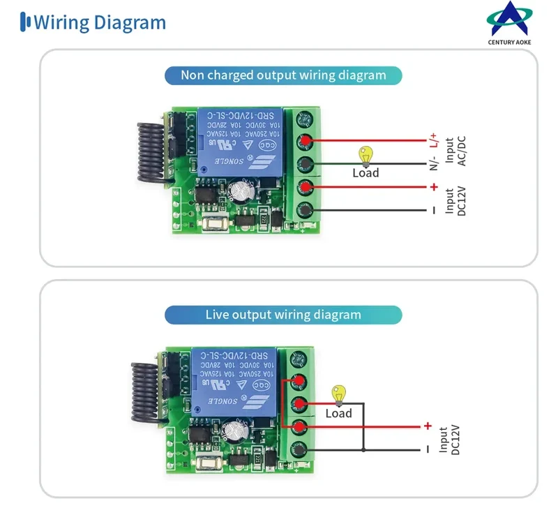 433MHz Wireless DC 12V Remote Control Switch 1CH RF 10A Relay Receiver and 2CH Transmitter For Door Electromagnetic Lock DIY