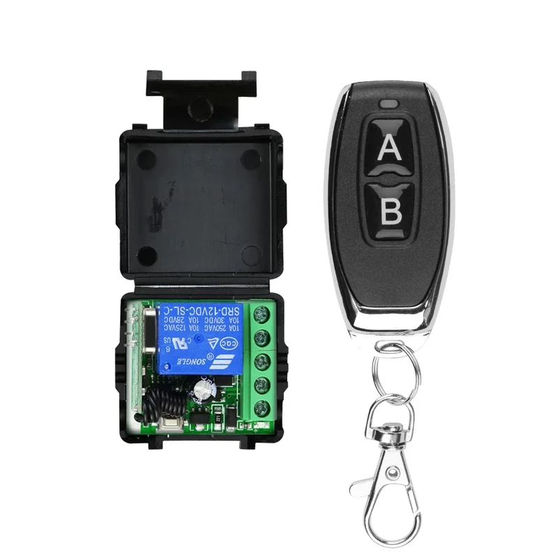 433MHz Wireless DC 12V Remote Control Switch 1CH RF 10A Relay Receiver and 2CH Transmitter For Door Electromagnetic Lock DIY