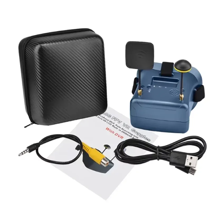 FPV 5.8G 4.3Inch 40CH FPV Goggles Support DVR Dual Antenna Built-in 2000mA Battery 480*320 LS008D Helmet For RC Racing Drone