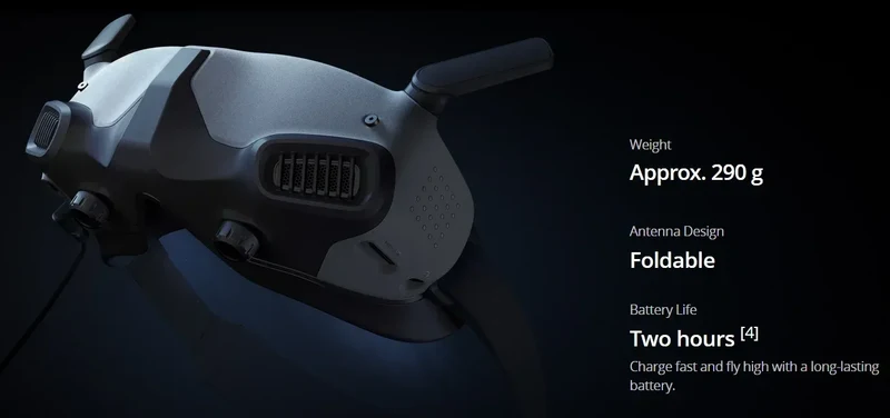 DJI Goggles 2 Wi-Fi Wireless Streaming Supporting DLNA Protocol 1080p/100fps Video Transmission with Latency as Low as 30 ms