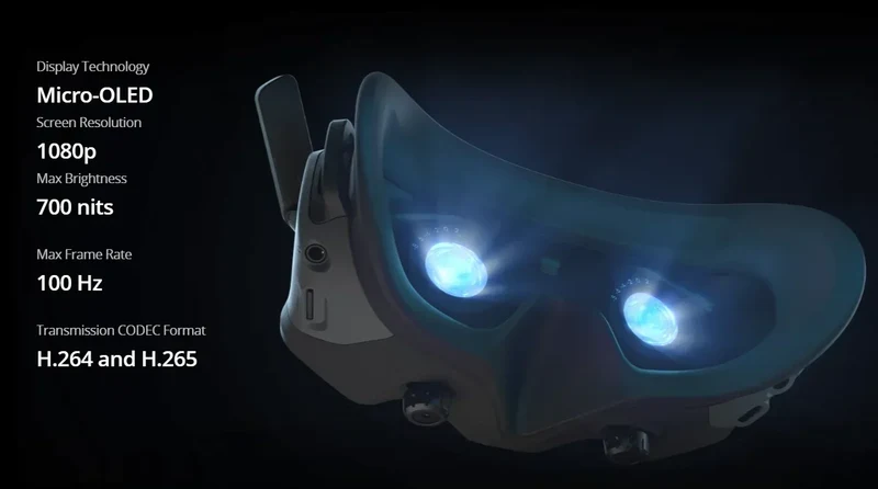 DJI Goggles 2 Wi-Fi Wireless Streaming Supporting DLNA Protocol 1080p/100fps Video Transmission with Latency as Low as 30 ms