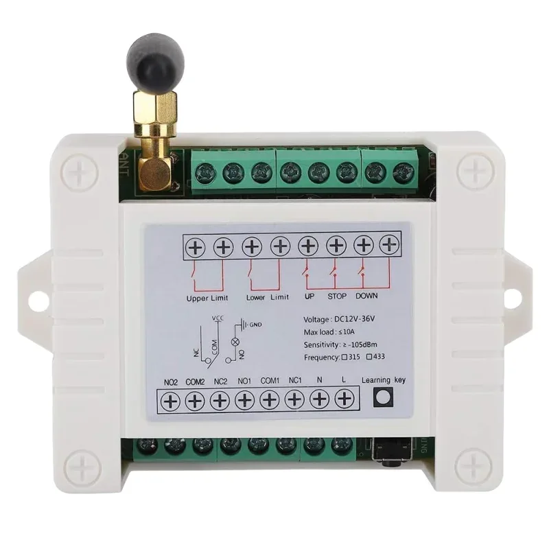 Universal 12V-36V 2-channel wireless motor RF remote control relay module switch receiver motor front and rear electric doors