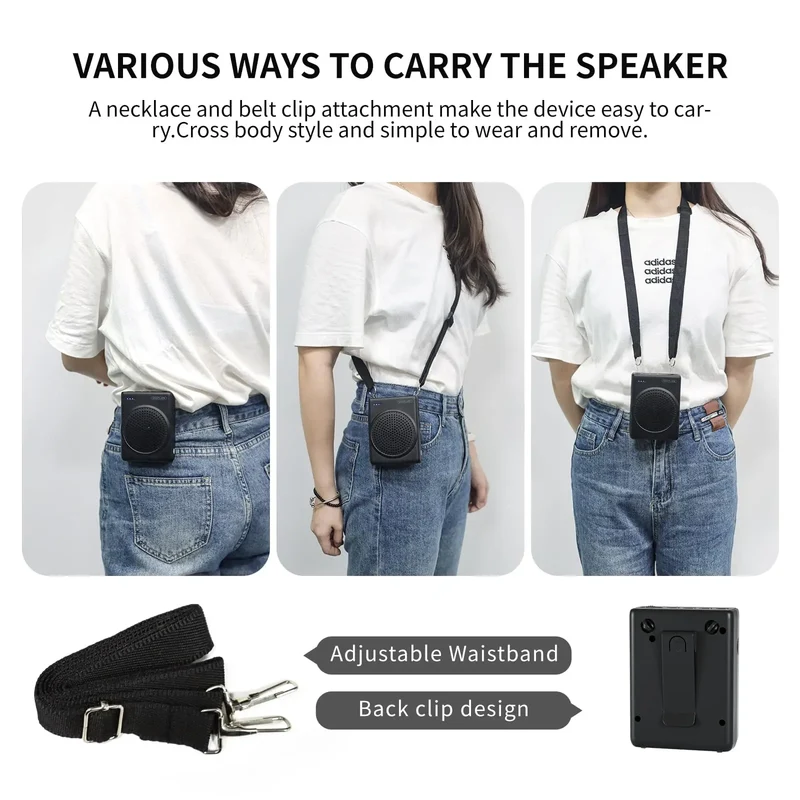 Bluetooth Voice Amplifier SAINTLARK S22 Portable For Teaching Lecture Tour Guide Promotion U-Disk Megaphone Microphone Speaker