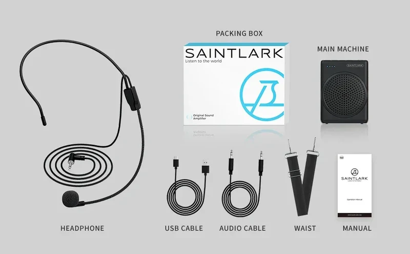 Bluetooth Voice Amplifier SAINTLARK S22 Portable For Teaching Lecture Tour Guide Promotion U-Disk Megaphone Microphone Speaker