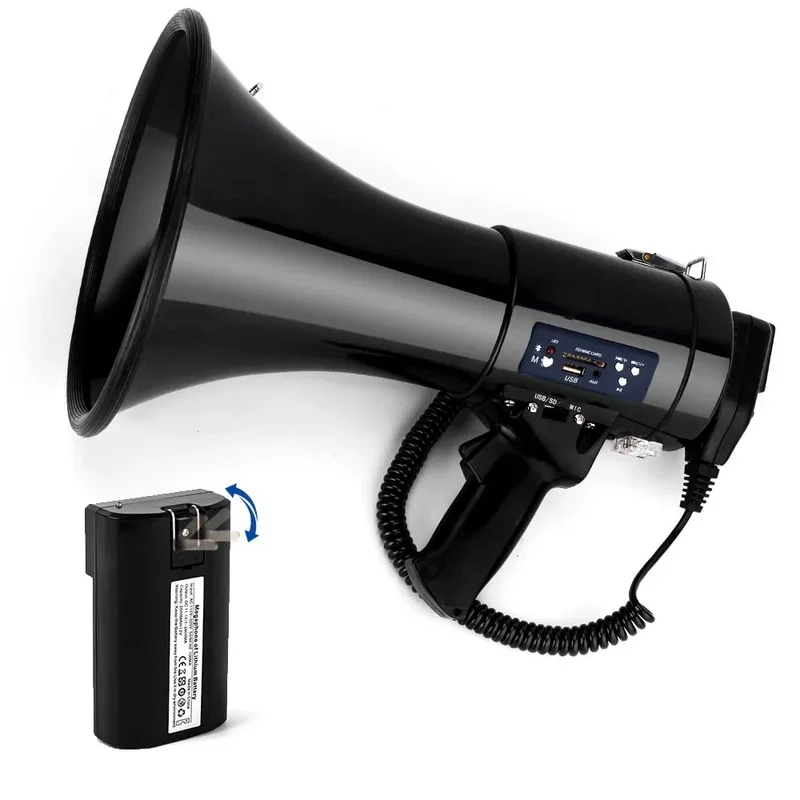 Loudspeaker Multi-function 50W Speaker High-power Megaphone Rechargeable Recording Portable Wireless Outdoor Handheld Tweeter