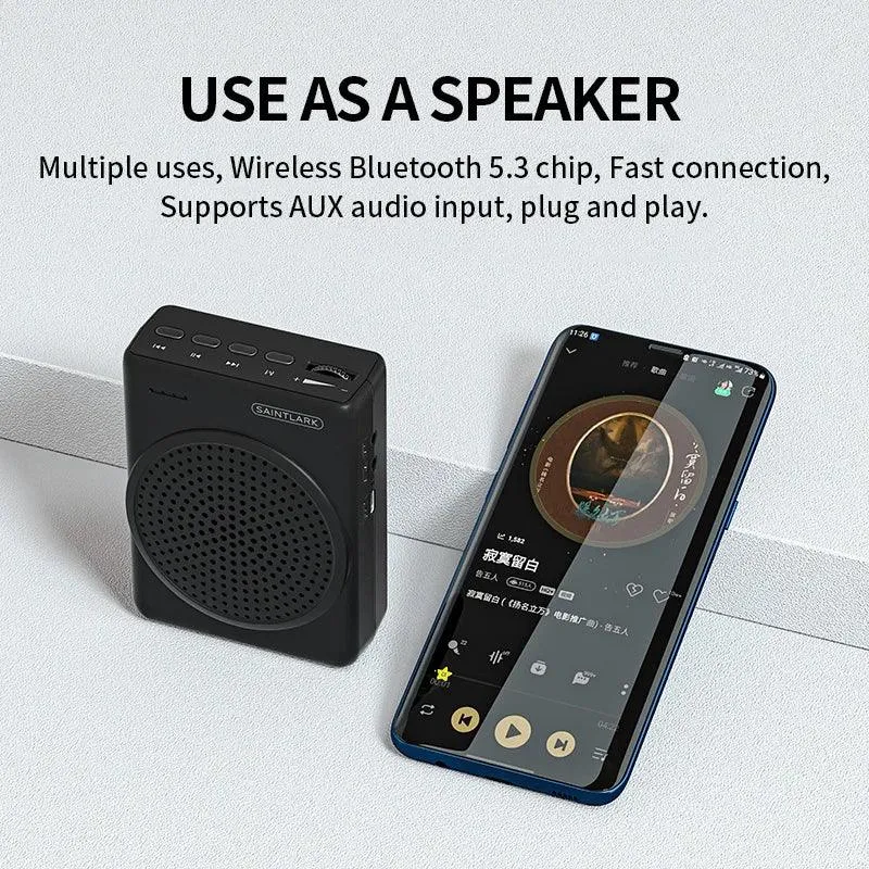 SAINTLARK S22 Bluetooth Voice Amplifier Portable For Teaching Lecture Tour Guide Promotion U-Disk Megaphone Microphone Speaker
