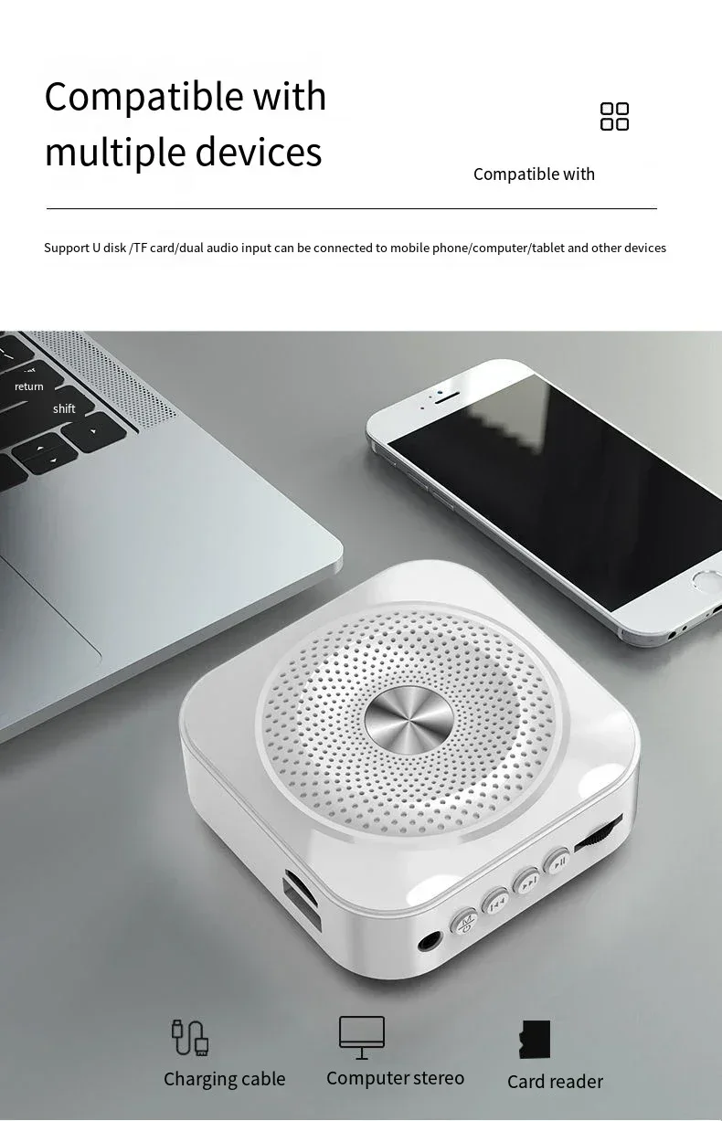 Mini Bee Megaphone Portable Charge Bluetooth4.0 Compatible Megaphone With Lavalier Microphone Waist Hanging Voice Amplifier TF