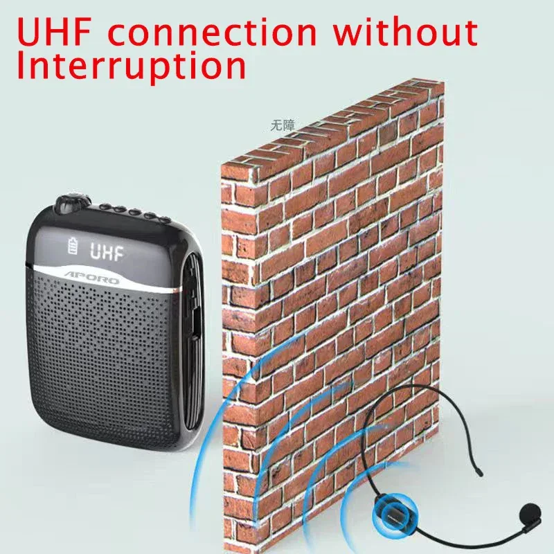 20W 2.4G Wireless / Wired Voice Amplifier Microphone Bluetooth 5.0 SpeakerTeacher School Tour Guide Portable FM Radio Megaphone