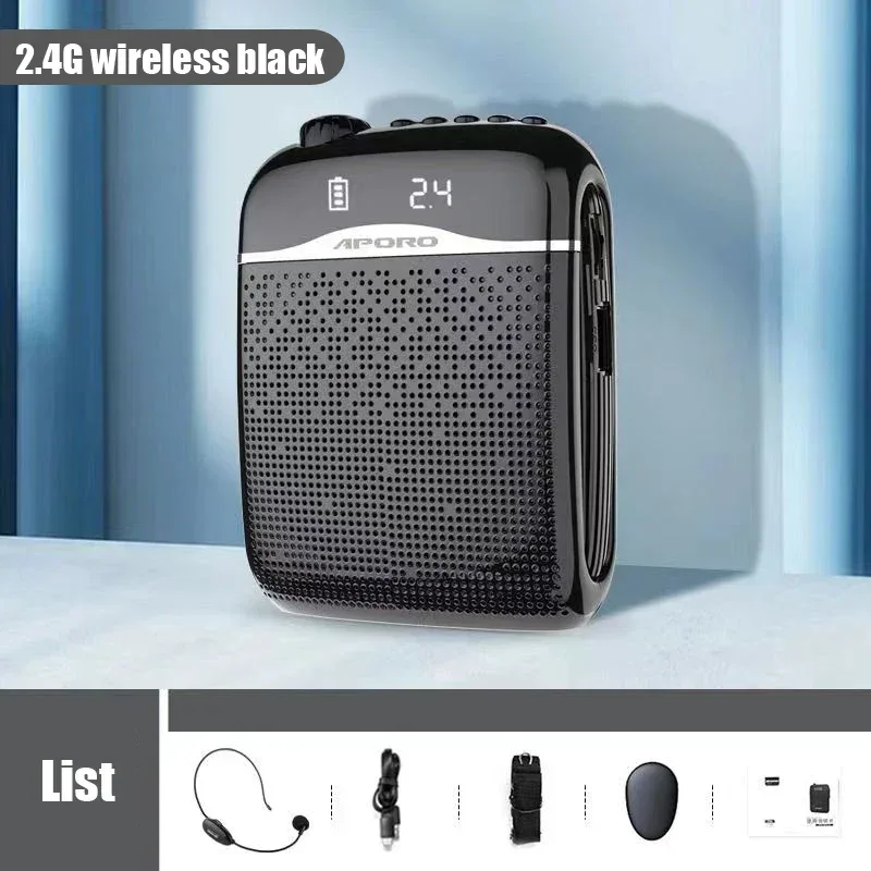 20W 2.4G Wireless / Wired Voice Amplifier Microphone Bluetooth 5.0 SpeakerTeacher School Tour Guide Portable FM Radio Megaphone