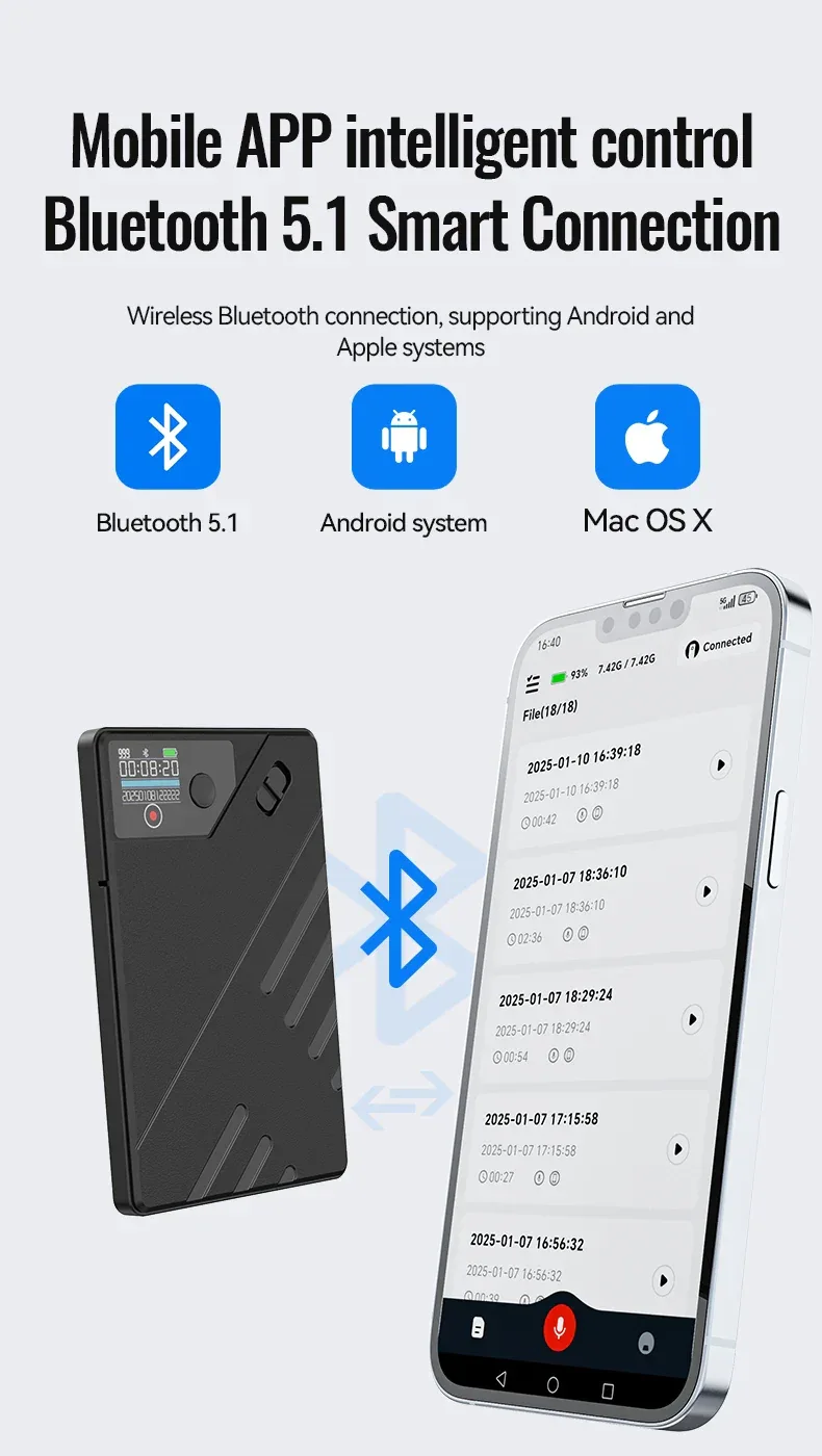 AI Voice Recorder GPT Intelligence APP Control Audio Mind Map Real Time Transcription/Summary/Translation Phone Calls Recording