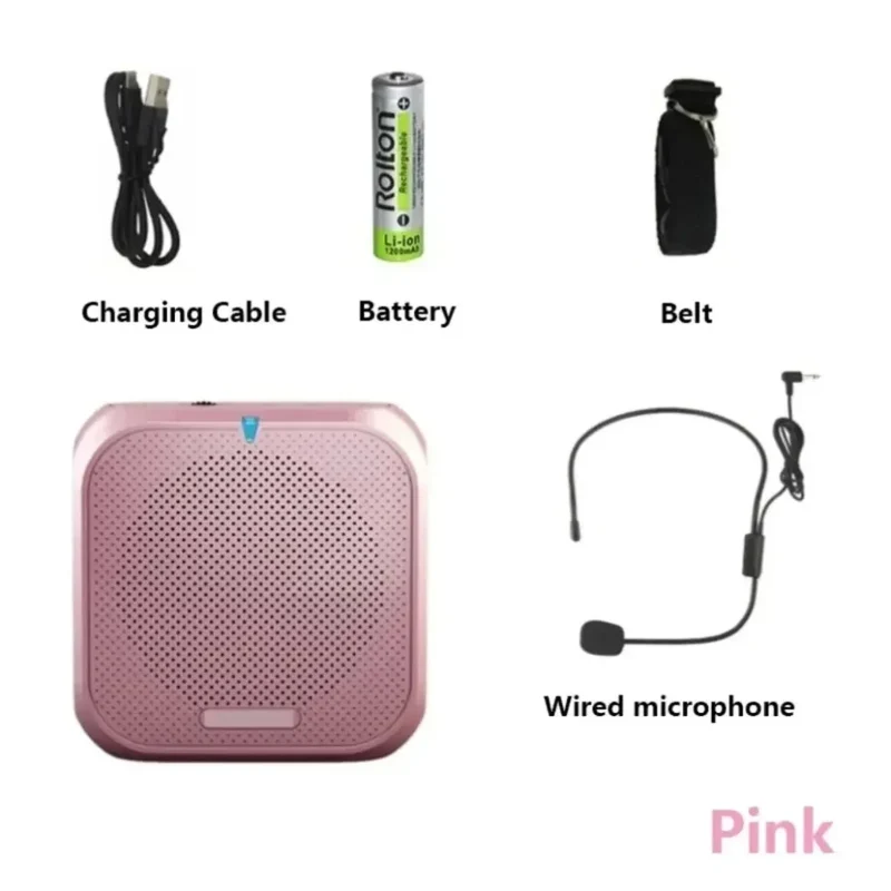 Rolton K400 Portable Voice Amplifier Megaphone Booster 4 Colors Portable Wired Mini Audio Speaker FM Radio MP3 Teacher Training