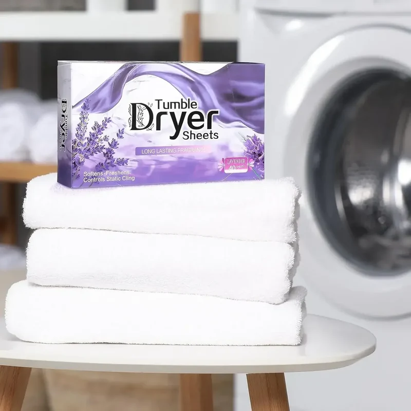 Dryer Sheets Bulk Natural Fabric Softener Sheets Plant Lavender Laundry Softener Naturally Removes Static Cling Drying Machine