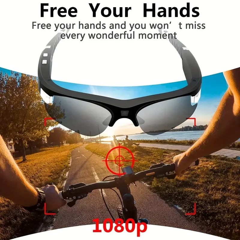 Outdoor FPV Camera Sunglasses Action Smart Glasses 1080P POV Mini for Vlogging Sport Eyewear FHD Video Sports Cycling Eyeglasses