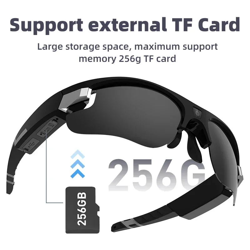 Outdoor FPV Camera Sunglasses Action Smart Glasses 1080P POV Mini for Vlogging Sport Eyewear FHD Video Sports Cycling Eyeglasses