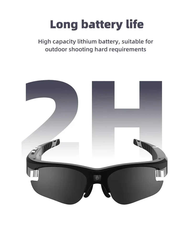 Outdoor FPV Camera Sunglasses Action Smart Glasses 1080P POV Mini for Vlogging Sport Eyewear FHD Video Sports Cycling Eyeglasses