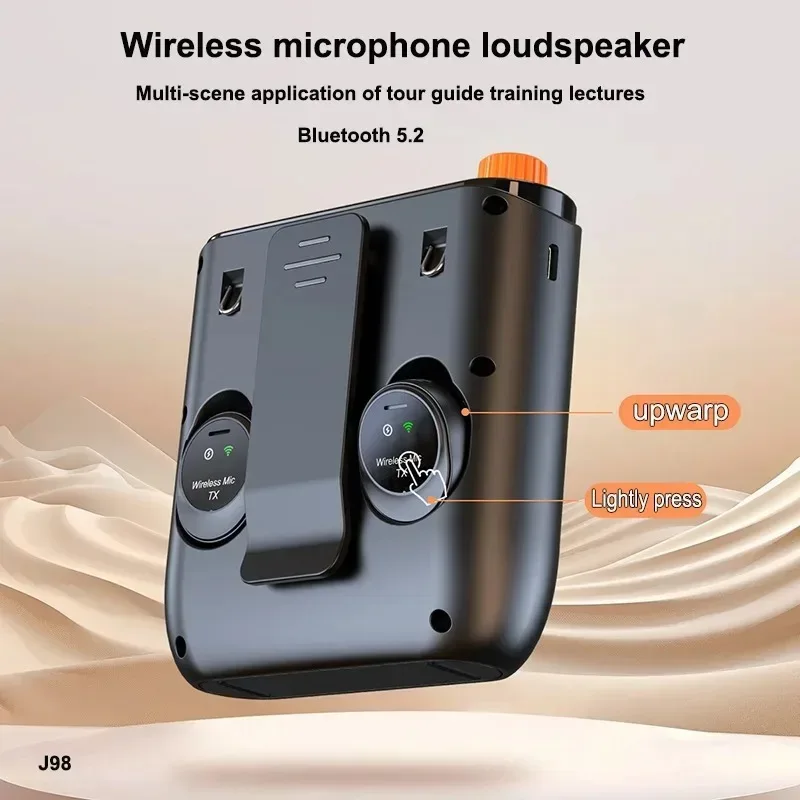 Portable Magnetic Megaphone Voice Amplifier Mini Audio Speaker with Microphone Rechargeable Loudspeaker for Teachers Tour Guider