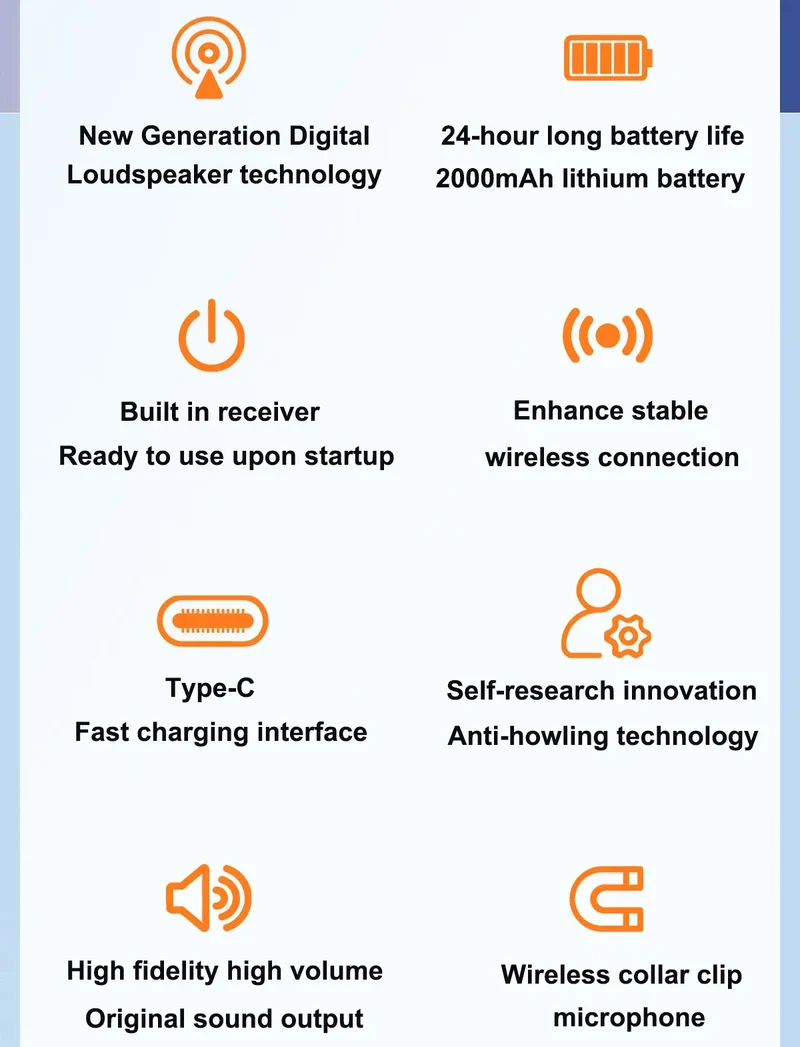 Portable Magnetic Megaphone Voice Amplifier Mini Audio Speaker with Microphone Rechargeable Loudspeaker for Teachers Tour Guider