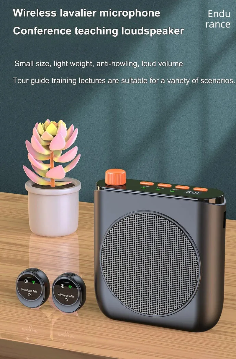 Portable Magnetic Megaphone Voice Amplifier Mini Audio Speaker with Microphone Rechargeable Loudspeaker for Teachers Tour Guider