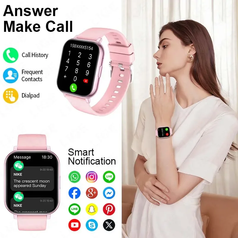 LIGE 2026 New Health Monitor 1.83" HD Screen Fitness SmartWatch Call Reminder Bluetooth Call Waterproof Smart watch Men Women