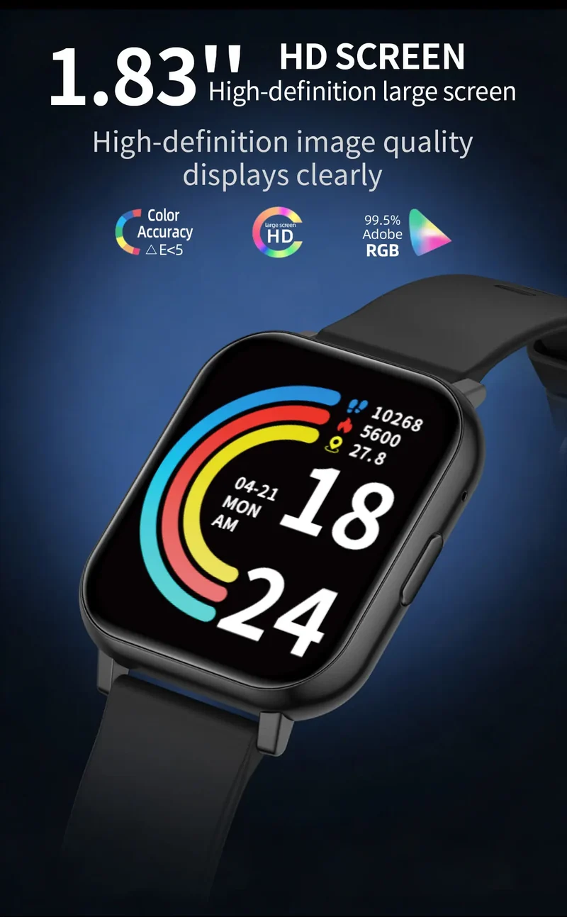 LIGE 2026 New Health Monitor 1.83" HD Screen Fitness SmartWatch Call Reminder Bluetooth Call Waterproof Smart watch Men Women