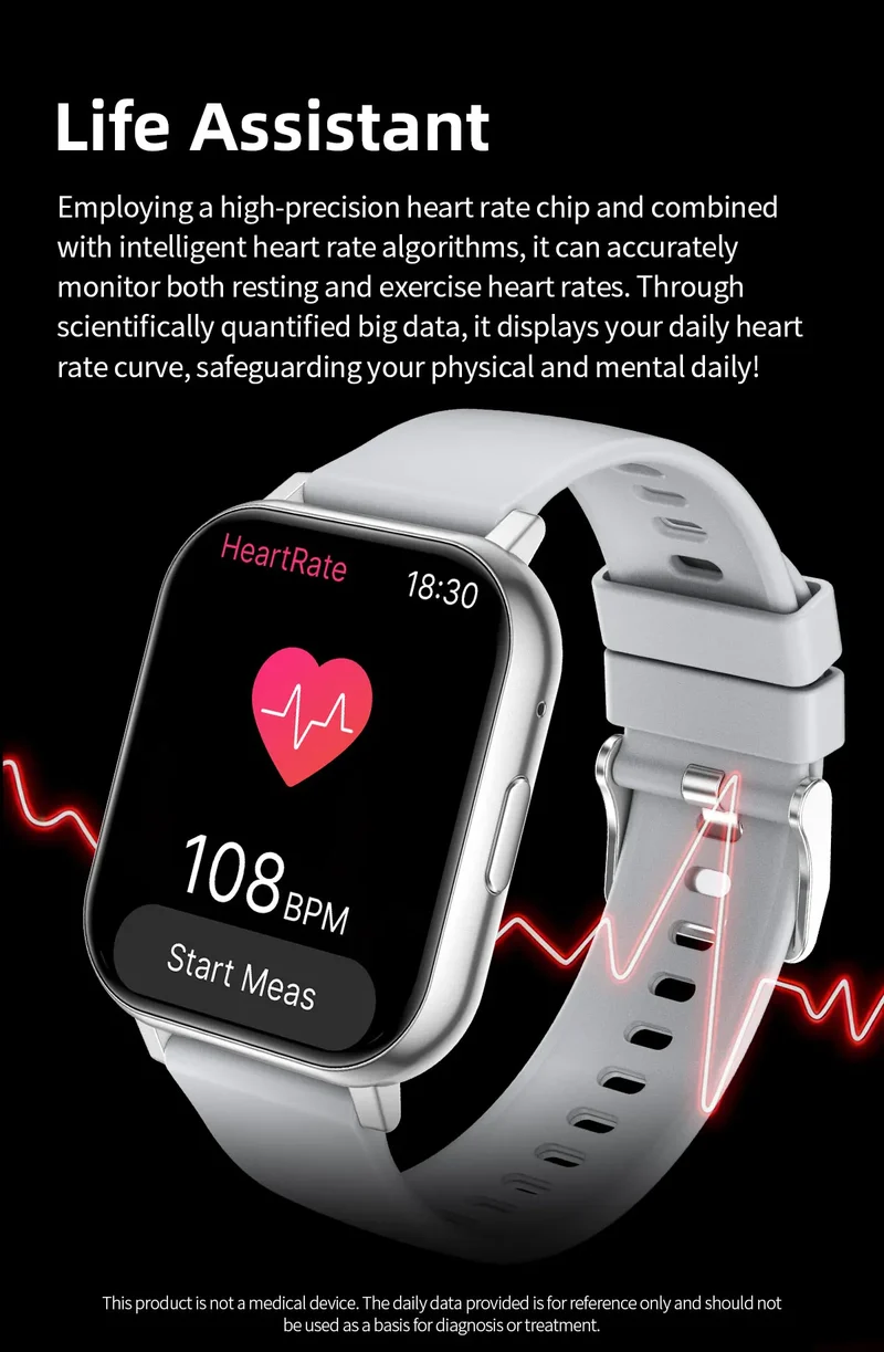 LIGE 2026 New Health Monitor 1.83" HD Screen Fitness SmartWatch Call Reminder Bluetooth Call Waterproof Smart watch Men Women