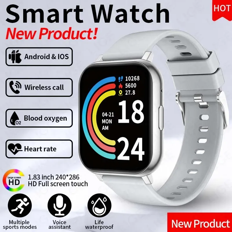 LIGE 2026 New Health Monitor 1.83" HD Screen Fitness SmartWatch Call Reminder Bluetooth Call Waterproof Smart watch Men Women