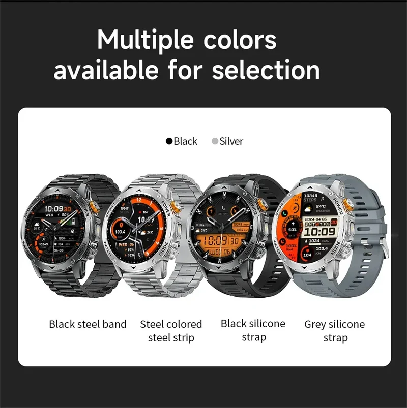 LIGE AMOLED Smart Watch Men with Flashlight Sports IP68 Waterproof Fitness Tracker Bluetooth Call Smartwatch Man for Android iOS