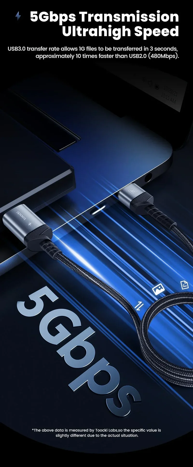 Toocki USB3.0 Extension Cable Male to Female Hi-Speed Transmission Data Cable for PC Laptop TV Xbox USB Extender Cord