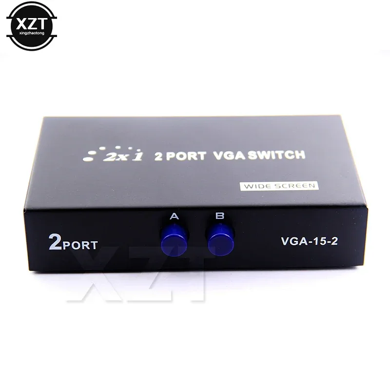Newest 2 Port HD VGA SVGA Sharing Switch Box For LCD PC TV Monitor Video 2 In 1 Out for PC Laptop
