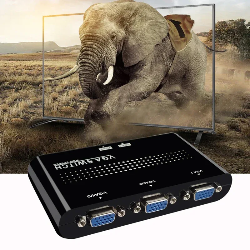 Newest 2 Port HD VGA SVGA Sharing Switch Box For LCD PC TV Monitor Video 2 In 1 Out for PC Laptop