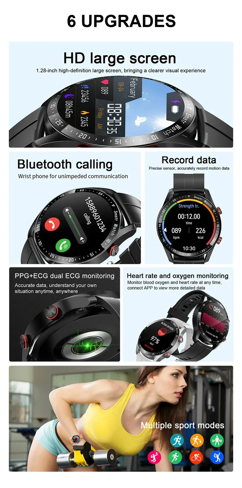 2024 New Bluetooth Call Smart Watch Men Waterproof Sport Fitness Tracker Weather Display Man Smartwatch Para Android IOS Watch