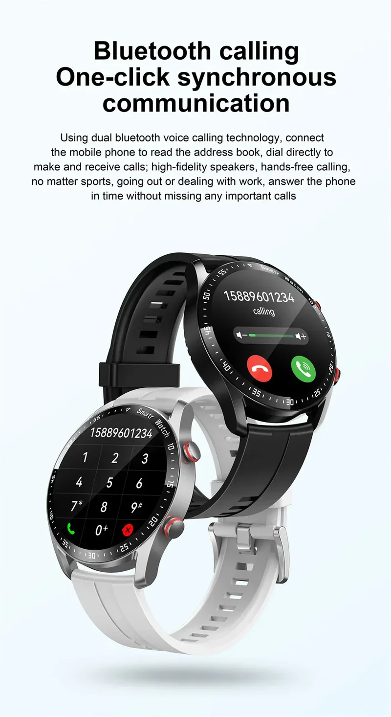 2024 New Bluetooth Call Smart Watch Men Waterproof Sport Fitness Tracker Weather Display Man Smartwatch Para Android IOS Watch