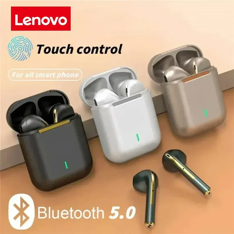 Lenovo Wireless Earphones, HiFi in-Ear Stereo with Microphone, Waterproof, Bluetooth, Touch Control, Noise Cancellation
