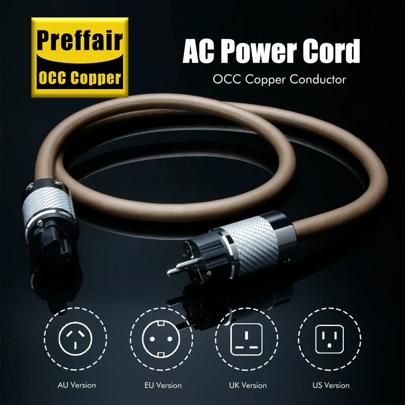 hifi audio Power Cable US/UK/AU/EU Monosaudio occ Copper Silver conductor Power AC Cable line British Standard Power Cord